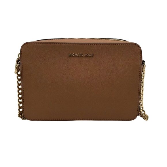 Michael Kors Jet Set East West Tan Saffiano Leather Crossbody Bag - Picture 1 of 11